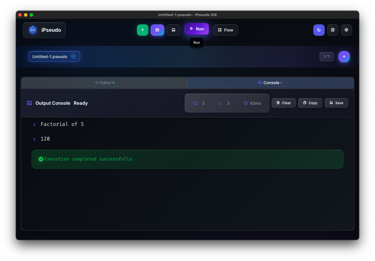 Real-time Execution - Run and see output instantly